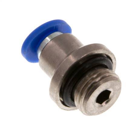 4mm x G1/8'' Push-in Fitting with Male Threads Brass/PA 66 NBR Inner Hexagon [5 Pieces]