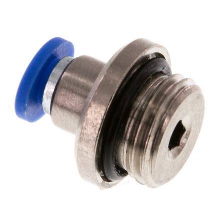 4mm x G1/4'' Push-in Fitting with Male Threads Brass/PA 66 NBR Inner Hexagon [5 Pieces]