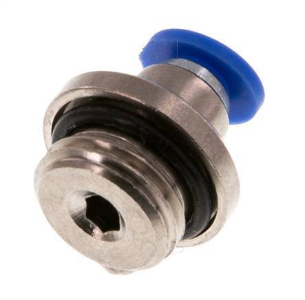 4mm x G1/4'' Push-in Fitting with Male Threads Brass/PA 66 NBR Inner Hexagon [5 Pieces]