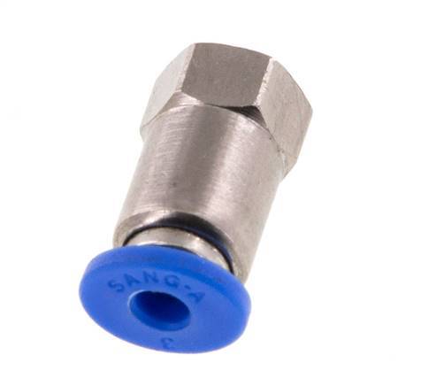 3mm x M 3 Push-in Fitting with Female Threads Brass/PA 66 NBR [2 Pieces]