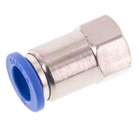 10mm x G1/8'' Push-in Fitting with Female Threads Brass/PA 66 NBR [2 Pieces]