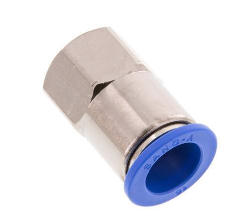 16mm x G1/2'' Push-in Fitting with Female Threads Brass/PA 66 NBR