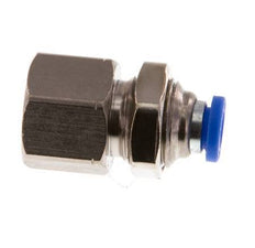 4mm x G1/8'' Push-in Fitting with Female Threads Brass/PA 66 NBR Bulkhead [2 Pieces]