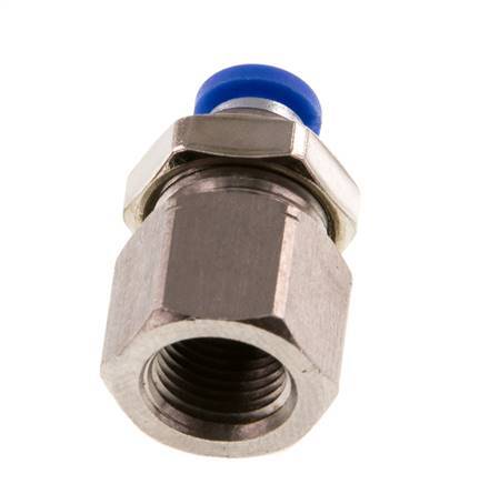 4mm x G1/8'' Push-in Fitting with Female Threads Brass/PA 66 NBR Bulkhead [2 Pieces]