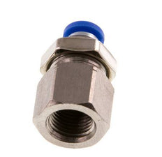 4mm x G1/8'' Push-in Fitting with Female Threads Brass/PA 66 NBR Bulkhead [2 Pieces]