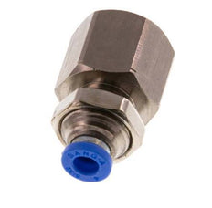 4mm x G1/4'' Push-in Fitting with Female Threads Brass/PA 66 NBR Bulkhead [2 Pieces]