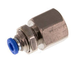 4mm x G1/4'' Push-in Fitting with Female Threads Brass/PA 66 NBR Bulkhead [2 Pieces]
