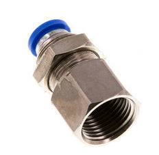 8mm x G3/8'' Push-in Fitting with Female Threads Brass/PA 66 NBR Bulkhead [2 Pieces]