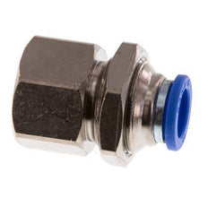 10mm x G3/8'' Push-in Fitting with Female Threads Brass/PA 66 NBR Bulkhead