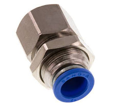 12mm x G1/2'' Push-in Fitting with Female Threads Brass/PA 66 NBR Bulkhead