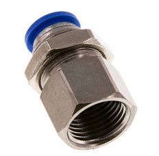 12mm x G1/2'' Push-in Fitting with Female Threads Brass/PA 66 NBR Bulkhead
