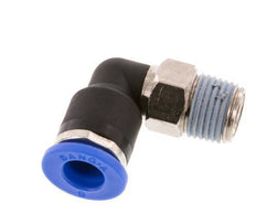 6mm x R1/8'' 90deg Elbow Push-in Fitting with Male Threads Brass/PA 66 NBR Short Sleeve Rotatable [2 Pieces]