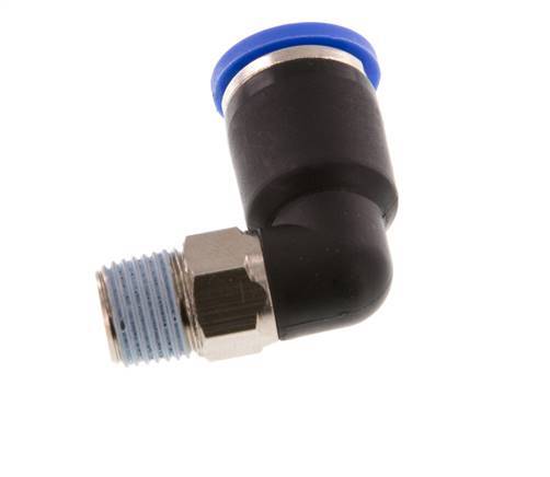 8mm x R1/8'' 90deg Elbow Push-in Fitting with Male Threads Brass/PA 66 NBR Short Sleeve Rotatable [2 Pieces]