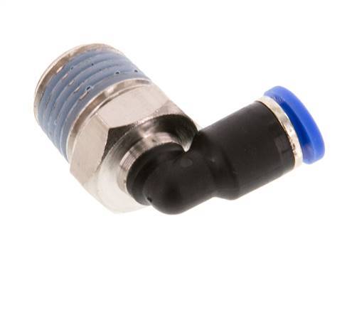4mm x R1/4'' 90deg Elbow Push-in Fitting with Male Threads Brass/PA 66 NBR Short Sleeve Rotatable [2 Pieces]