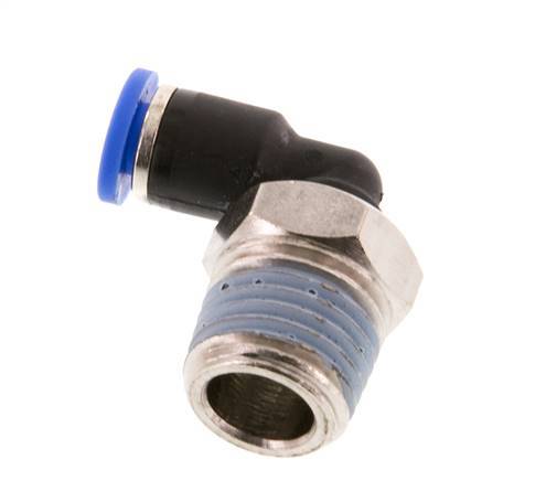 4mm x R1/4'' 90deg Elbow Push-in Fitting with Male Threads Brass/PA 66 NBR Short Sleeve Rotatable [2 Pieces]