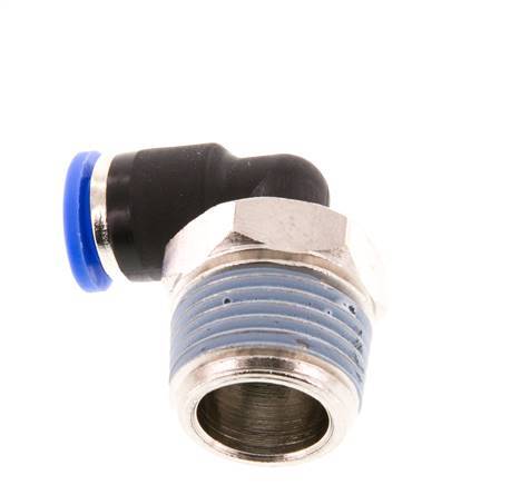 6mm x R3/8'' 90deg Elbow Push-in Fitting with Male Threads Brass/PA 66 NBR Short Sleeve Rotatable [2 Pieces]
