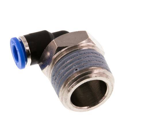 6mm x R1/2'' 90deg Elbow Push-in Fitting with Male Threads Brass/PA 66 NBR Short Sleeve Rotatable [2 Pieces]