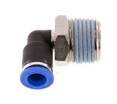 8mm x R1/2'' 90deg Elbow Push-in Fitting with Male Threads Brass/PA 66 NBR Short Sleeve Rotatable [2 Pieces]