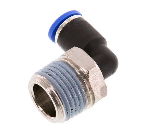 8mm x R1/2'' 90deg Elbow Push-in Fitting with Male Threads Brass/PA 66 NBR Short Sleeve Rotatable [2 Pieces]