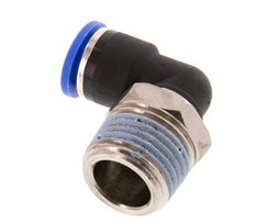 10mm x R1/2'' 90deg Elbow Push-in Fitting with Male Threads Brass/PA 66 NBR Short Sleeve Rotatable [2 Pieces]