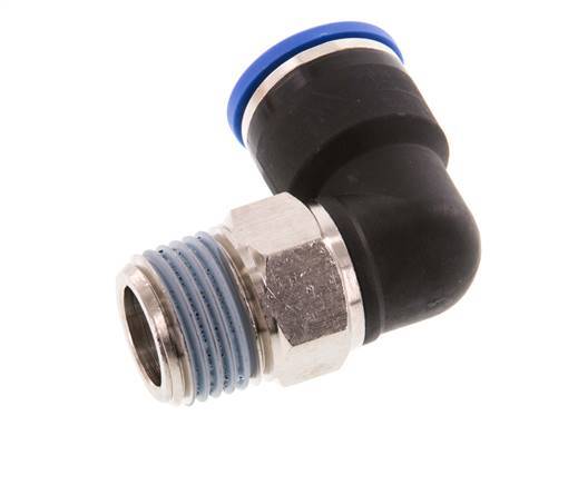 14mm x R1/2'' 90deg Elbow Push-in Fitting with Male Threads Brass/PA 66 NBR Short Sleeve Rotatable