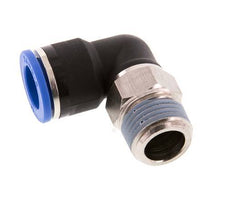 14mm x R1/2'' 90deg Elbow Push-in Fitting with Male Threads Brass/PA 66 NBR Short Sleeve Rotatable