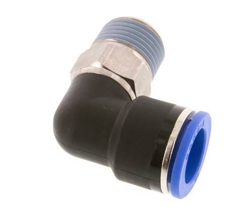 16mm x R1/2'' 90deg Elbow Push-in Fitting with Male Threads Brass/PA 66 NBR Short Sleeve Rotatable