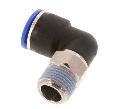 16mm x R1/2'' 90deg Elbow Push-in Fitting with Male Threads Brass/PA 66 NBR Short Sleeve Rotatable