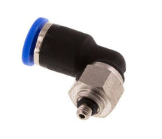 3mm x M 3 90deg Elbow Push-in Fitting with Male Threads Brass/PA 66 NBR Short Sleeve Rotatable [2 Pieces]