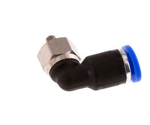 4mm x M 3 90deg Elbow Push-in Fitting with Male Threads Brass/PA 66 NBR Short Sleeve Rotatable [2 Pieces]
