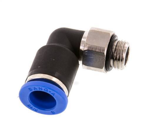 8mm x G1/8'' 90deg Elbow Push-in Fitting with Male Threads Brass/PA 66 NBR Short Sleeve Rotatable [2 Pieces]