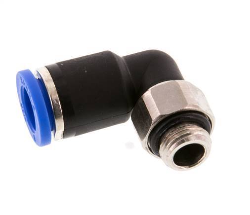8mm x G1/8'' 90deg Elbow Push-in Fitting with Male Threads Brass/PA 66 NBR Short Sleeve Rotatable [2 Pieces]
