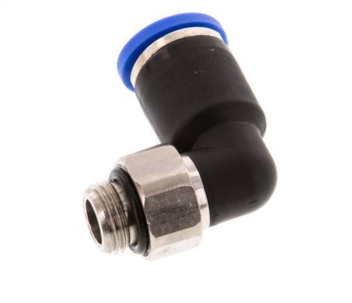 8mm x G1/8'' 90deg Elbow Push-in Fitting with Male Threads Brass/PA 66 NBR Short Sleeve Rotatable [2 Pieces]