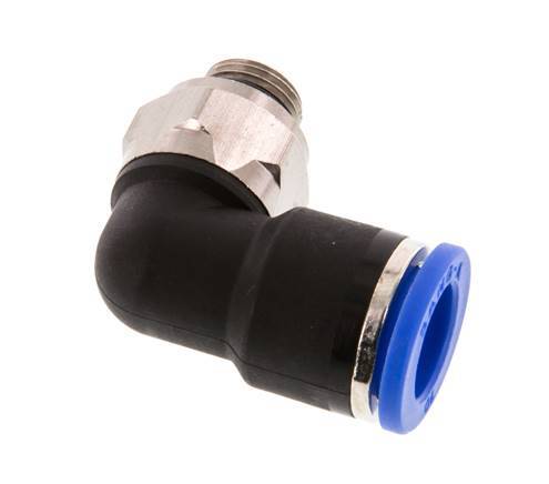 10mm x G1/8'' 90deg Elbow Push-in Fitting with Male Threads Brass/PA 66 NBR Short Sleeve Rotatable [2 Pieces]
