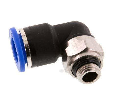10mm x G1/8'' 90deg Elbow Push-in Fitting with Male Threads Brass/PA 66 NBR Short Sleeve Rotatable [2 Pieces]