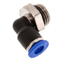 6mm x G1/4'' 90deg Elbow Push-in Fitting with Male Threads Brass/PA 66 NBR Short Sleeve Rotatable [2 Pieces]