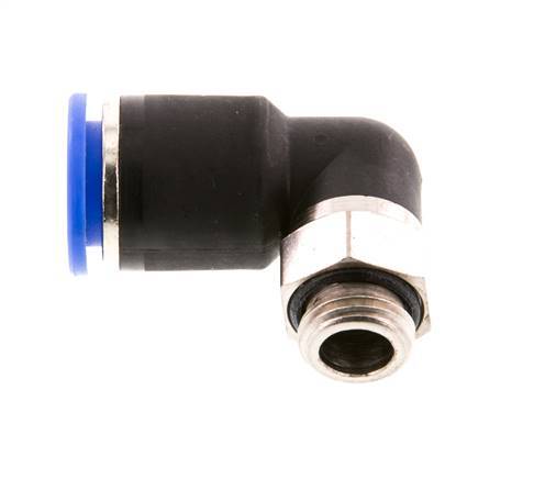 12mm x G1/4'' 90deg Elbow Push-in Fitting with Male Threads Brass/PA 66 NBR Short Sleeve Rotatable [2 Pieces]