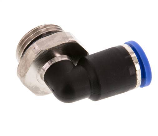 8mm x G3/8'' 90deg Elbow Push-in Fitting with Male Threads Brass/PA 66 NBR Short Sleeve Rotatable [2 Pieces]