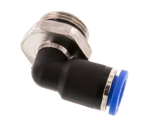 8mm x G3/8'' 90deg Elbow Push-in Fitting with Male Threads Brass/PA 66 NBR Short Sleeve Rotatable [2 Pieces]