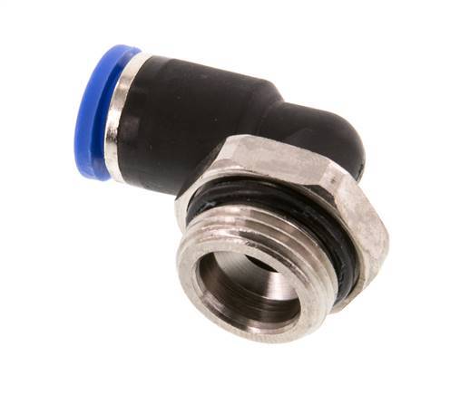 8mm x G3/8'' 90deg Elbow Push-in Fitting with Male Threads Brass/PA 66 NBR Short Sleeve Rotatable [2 Pieces]