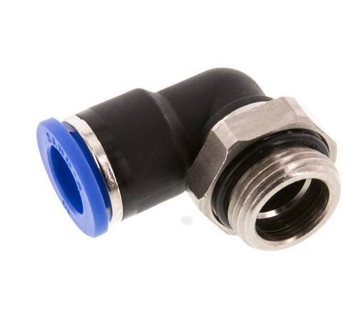 10mm x G3/8'' 90deg Elbow Push-in Fitting with Male Threads Brass/PA 66 NBR Short Sleeve Rotatable [2 Pieces]
