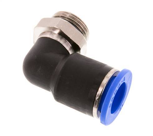 12mm x G3/8'' 90deg Elbow Push-in Fitting with Male Threads Brass/PA 66 NBR Short Sleeve Rotatable [2 Pieces]