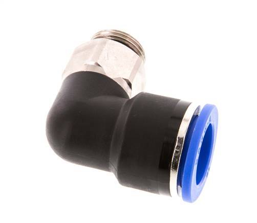 16mm x G3/8'' 90deg Elbow Push-in Fitting with Male Threads Brass/PA 66 NBR Short Sleeve Rotatable