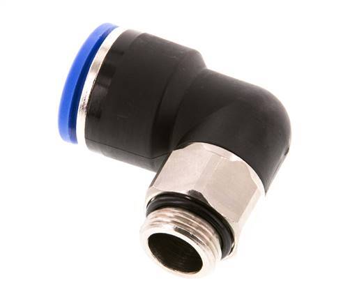 16mm x G3/8'' 90deg Elbow Push-in Fitting with Male Threads Brass/PA 66 NBR Short Sleeve Rotatable