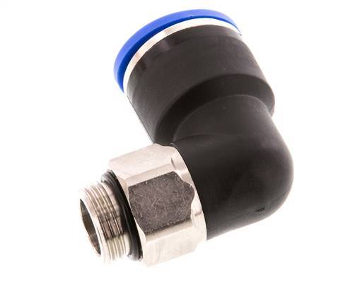 16mm x G3/8'' 90deg Elbow Push-in Fitting with Male Threads Brass/PA 66 NBR Short Sleeve Rotatable