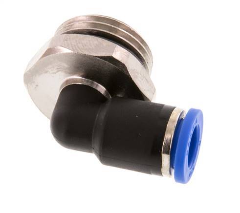 8mm x G1/2'' 90deg Elbow Push-in Fitting with Male Threads Brass/PA 66 NBR Short Sleeve Rotatable [2 Pieces]