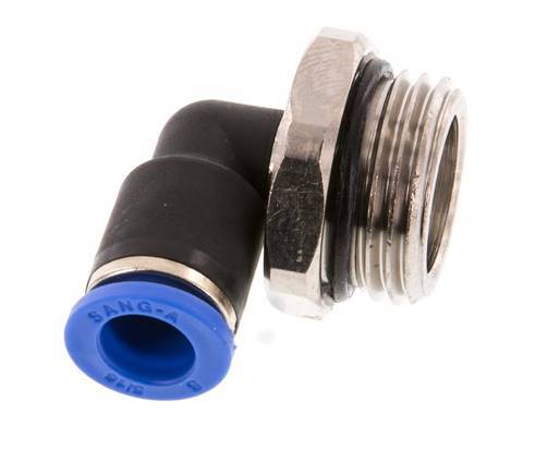 8mm x G1/2'' 90deg Elbow Push-in Fitting with Male Threads Brass/PA 66 NBR Short Sleeve Rotatable [2 Pieces]