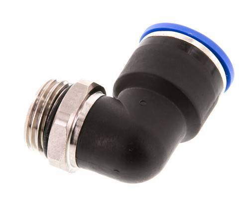16mm x G1/2'' 90deg Elbow Push-in Fitting with Male Threads Brass/PA 66 NBR Short Sleeve Rotatable