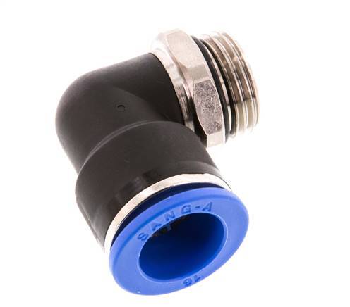 16mm x G1/2'' 90deg Elbow Push-in Fitting with Male Threads Brass/PA 66 NBR Short Sleeve Rotatable