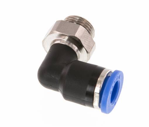 6mm x G1/8'' 90deg Elbow Push-in Fitting with Male Threads Brass/PA 66 NBR Rotatable [2 Pieces]